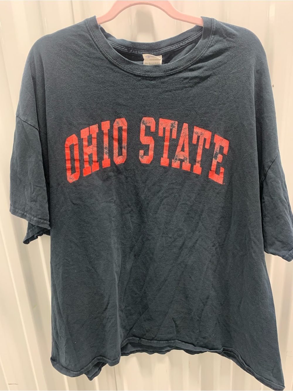 Ohio State Men's Gildan Vintage Black Graphic Tee - Red Logo